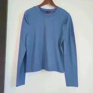 BUFFALO | David Bitton Forever Blue Pullover Ruffled Shoulder Sweater